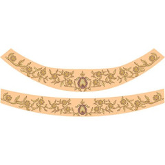 Diseño Para Bordado Conjunto De Cuello Floral 569..