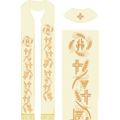 Diseño Para Bordado Juego Para Estola Con Cruz De Trig..