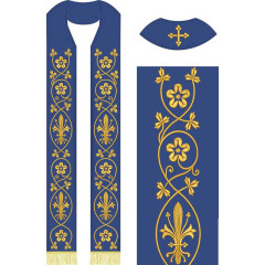 Diseño Para Bordado Conjunto De Estola Flor De Lis 579..