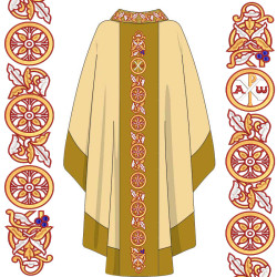 Embroidery Design Px Set For Stole, Chasuble, And Collar 589