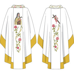 Embroidery Design Chasuble Set With Trim And Santa Theresa Collar 590
