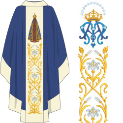 Embroidery Design Double Set For Our Lady Of Aparecida Chasuble 592