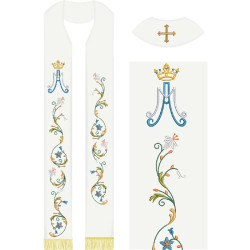 Embroidery Design Marian Floral Stole Set 597