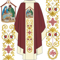 Embroidery Design Christmas Gallon Set With Nativity Scene 606