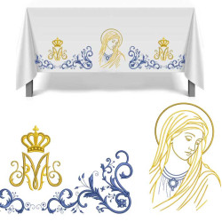 Diseño Para Bordado Juego De Manteles Marianos 622