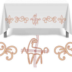 Matriz De Bordado Conjunto Toalha De Altar Cordeiro E Flor De Lis 644