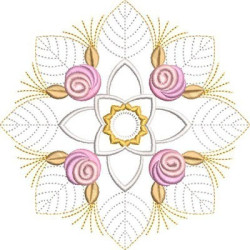 Diseño Para Bordado Mandala Floral 13