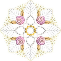 Matriz De Bordado Mandala Floral 13