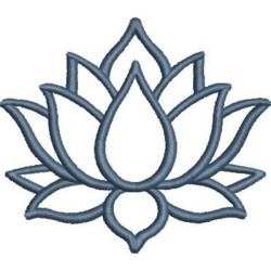 Diseño Para Bordado Flor De Loto Contorneada