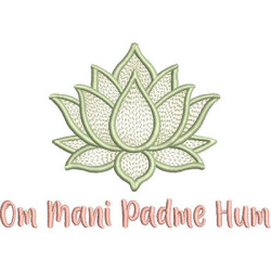 Diseño Para Bordado Flor De Loto Om Mani Padme Hum 3