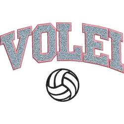 Embroidery Design Chenille Effect Volleyball