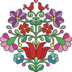 Diseño Para Bordado Flores Húngaras 2