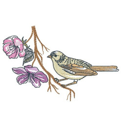 Embroidery Design Bird On The Wind