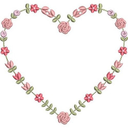 Diseño Para Bordado Corazon Floral Guirlanda 4