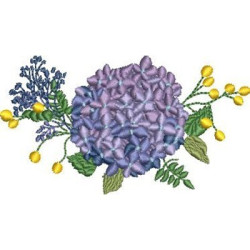Diseño Para Bordado Rama Con Hortensia 2