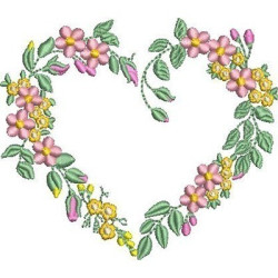 Diseño Para Bordado Corazon Floral