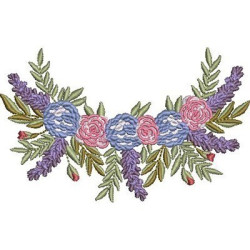 Embroidery Design Floral Arabescics With Lavender 4