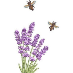 Embroidery Design Lavender With Bees 3