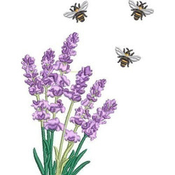 Embroidery Design Lavender With Bees 4