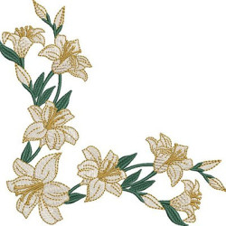 Embroidery Design Corner Of Lilies 1