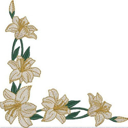 Embroidery Design Corner Of Lilies 2