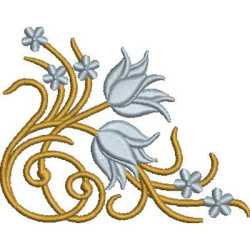 Embroidery Design Floral Corner Tulips 3