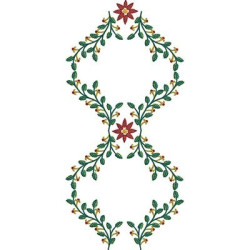 Diseño Para Bordado Double Marco Flores De Navidad