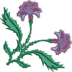 Embroidery Design Carnation Floral Corner