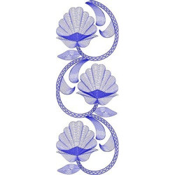 Embroidery Design Flowers Rippled 2