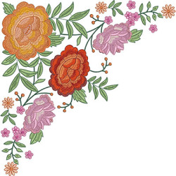 Matriz De Bordado Grande Canto Floral 40x40