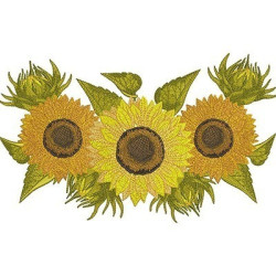 Embroidery Design Set Of Sunflowers