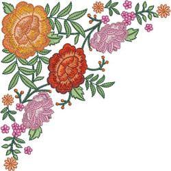 Matriz De Bordado Grande Canto Floral 20x20