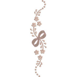 Embroidery Design Floral Line With Tie