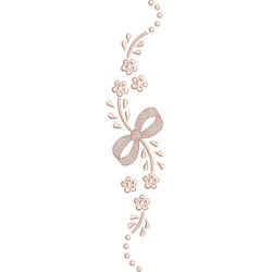 Embroidery Design Floral Line With Tie 3