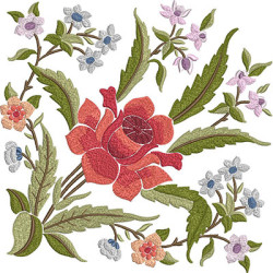 Embroidery Design Floral For Cushions 25 Cm