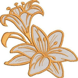 Embroidery Design Lilies 12 Cm