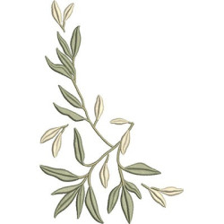 Embroidery Design Leaf Corner 20 Cm