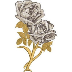 Embroidery Design Branch Of 2 Roses