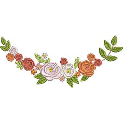 Embroidery Design Floral Arch With Roses