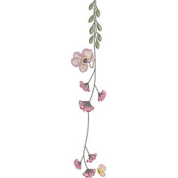 Embroidery Design Simple Twig With Butterfly