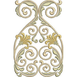 Embroidery Design Volutes With Flowers 1