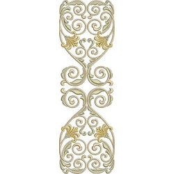 Matriz De Bordado Volutas Com Flores 2
