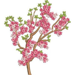 Embroidery Design Cherry Branch 10 Cm