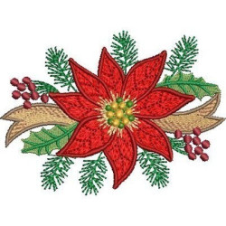 Embroidery Design Christmas Flower 3