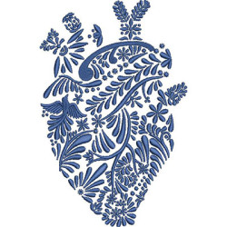 Diseño Para Bordado Corazón Botánico