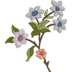 Matriz De Bordado Raminho De Flor 11 Cm