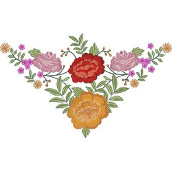Matriz De Bordado Canto Floral Gigante 40x40 Cm