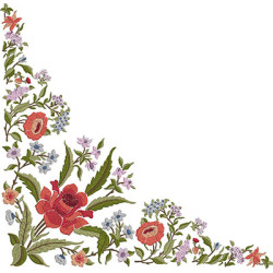 Matriz De Bordado Conjunto Para Canto Floral 48 Cm