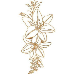 Embroidery Design Contoured Lilies 18 Cm