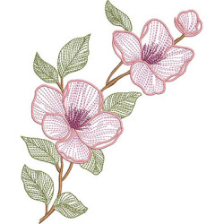 Embroidery Design Rippled Cherry Tree 3